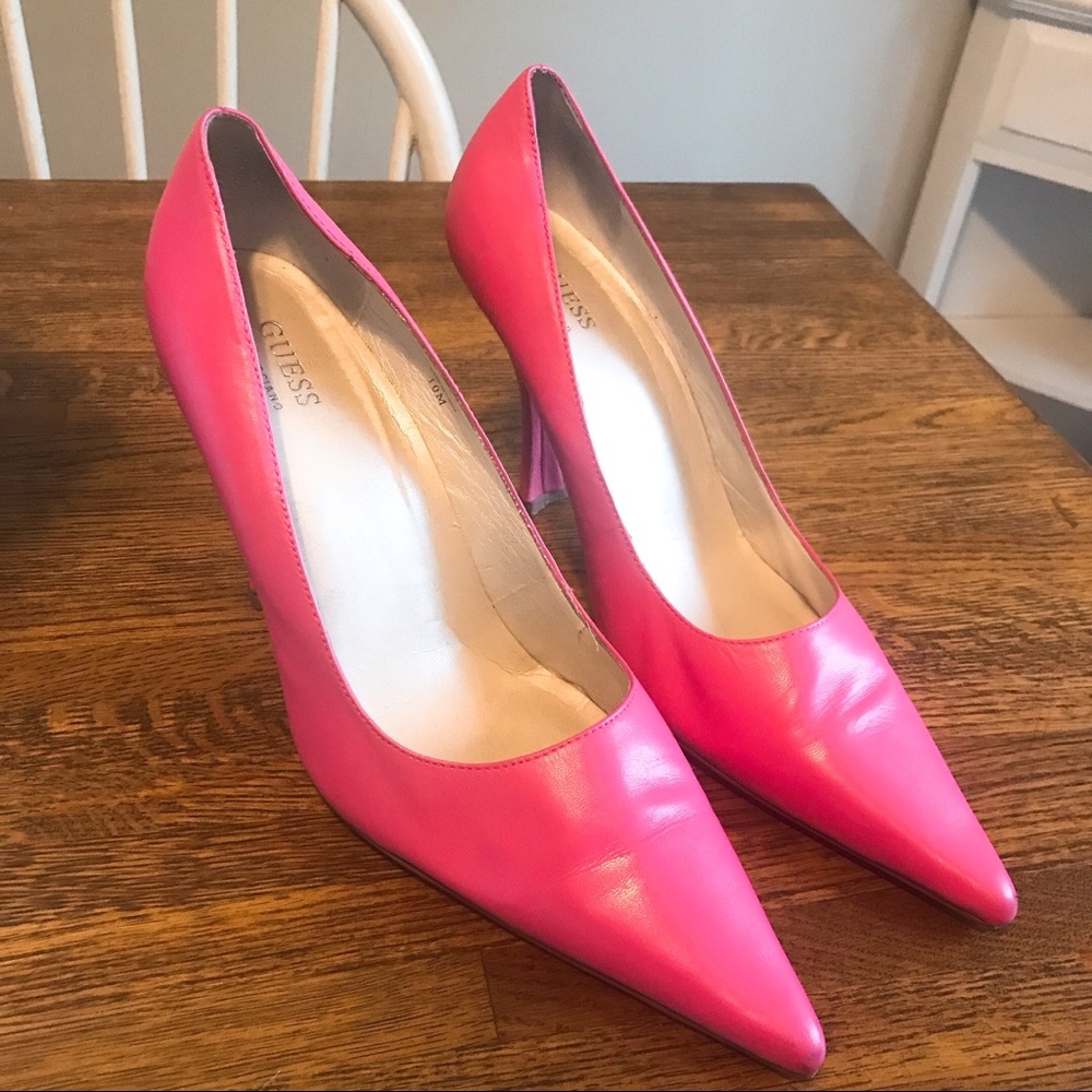 Guess By Marciano Pink Leather Pumps Sz 10